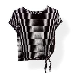 BURGUNDY Striped Olivia Rae shirt with knot